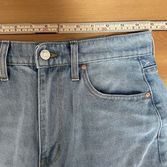 RSQ 90's Jean Light Wash High Rise Relaxed Straight Tapered Denim Blue Wmns 28 - Picture 9 of 11